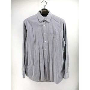 Brioni Dress Shirt Mens Size 40 15 3/4 Gray‎ Striped Button Up Long Sleeve Italy